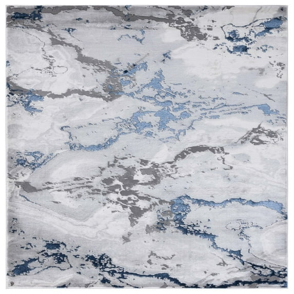 SAFAVIEH Craft Shevon Abstract Area Rug, 6'7" x 6'7" Square, Grey/Blue