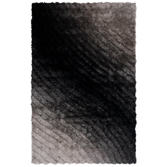 SAFAVIEH Craig Abstract Plush Shag Area Rug, Silver, 2'6" x 4'
