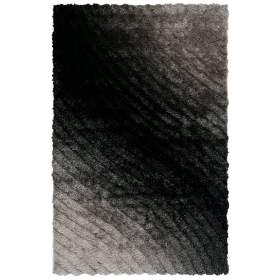 SAFAVIEH Craig Abstract Plush Shag Area Rug, Silver, 2'6" x 4'