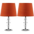 thumbnail image 1 of SAFAVIEH Crescendo 16 in. Crystal Table Lamp with Orange Polyester Shade, Set of 2, 1 of 5