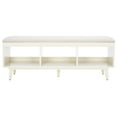 thumbnail image 1 of SAFAVIEH Cricket Open Shelf Bench with Cushion, Cream, 1 of 11