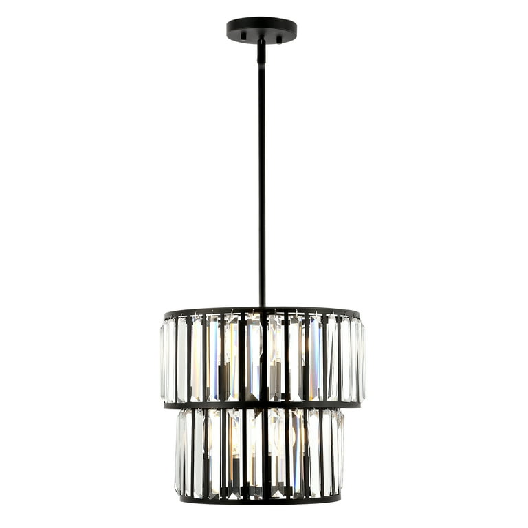SAFAVIEH Crissa 6 Light Mid century Black Metal Chandelier