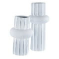thumbnail image 1 of SAFAVIEH Croix Solid Rustic Ceramic Vase, Set of 2, Antique White, 1 of 5