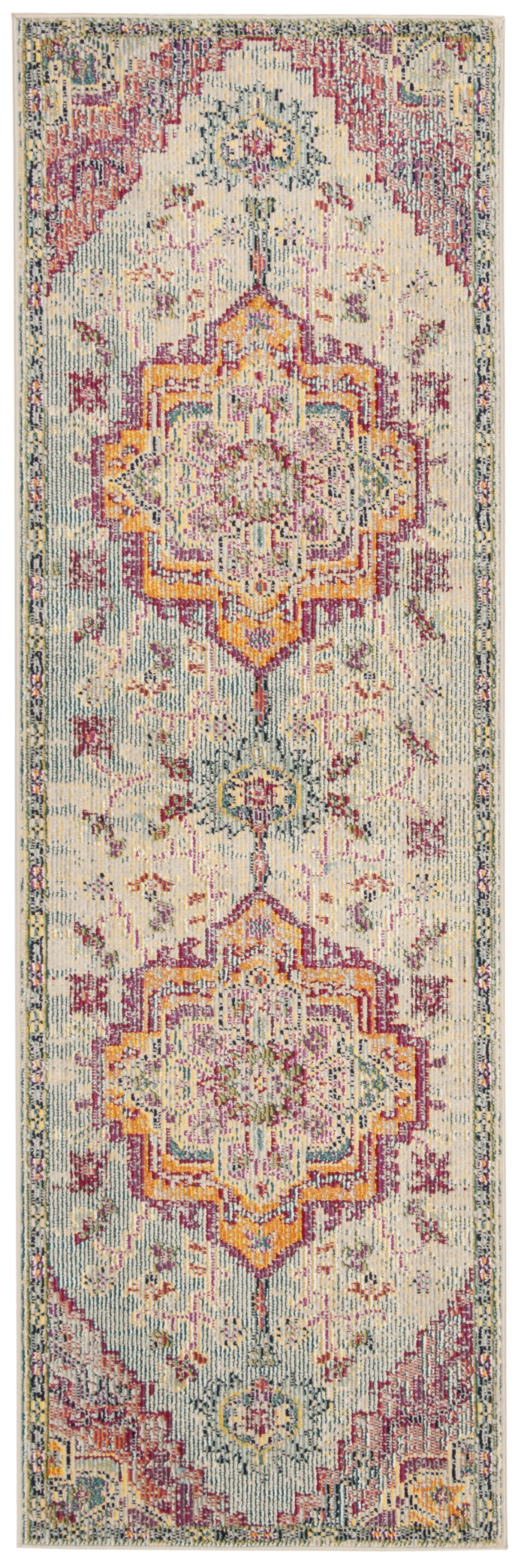 Off-White Floral Tufted Synthetic Reversible Area Rug
