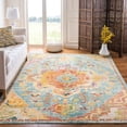 thumbnail image 1 of SAFAVIEH Crystal Debra Southwestern Area Rug, Orange/Teal, 9' x 9' Square, 1 of 12