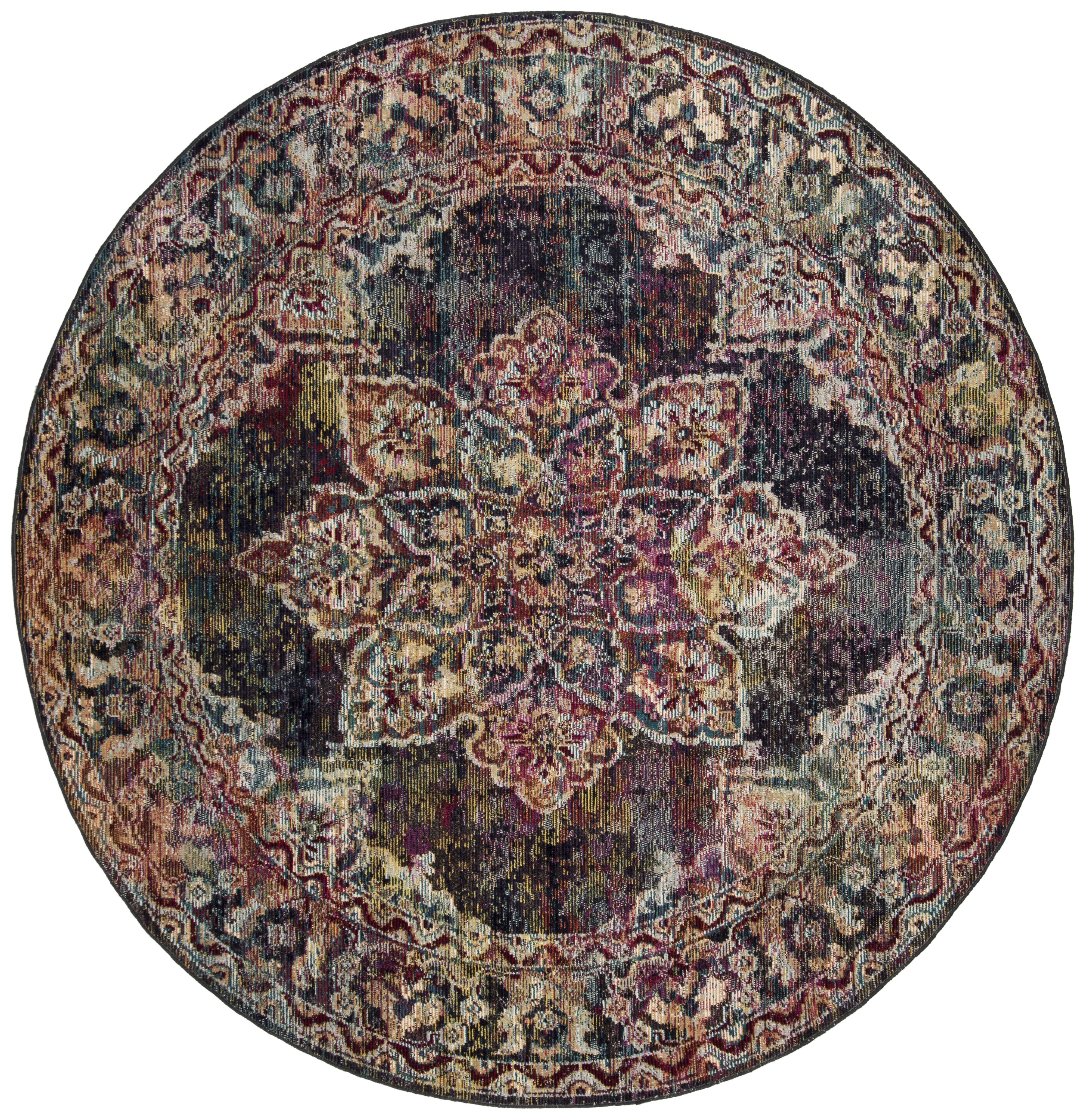 Safavieh 7' Round Multicolor Synthetic Oriental Area Rug