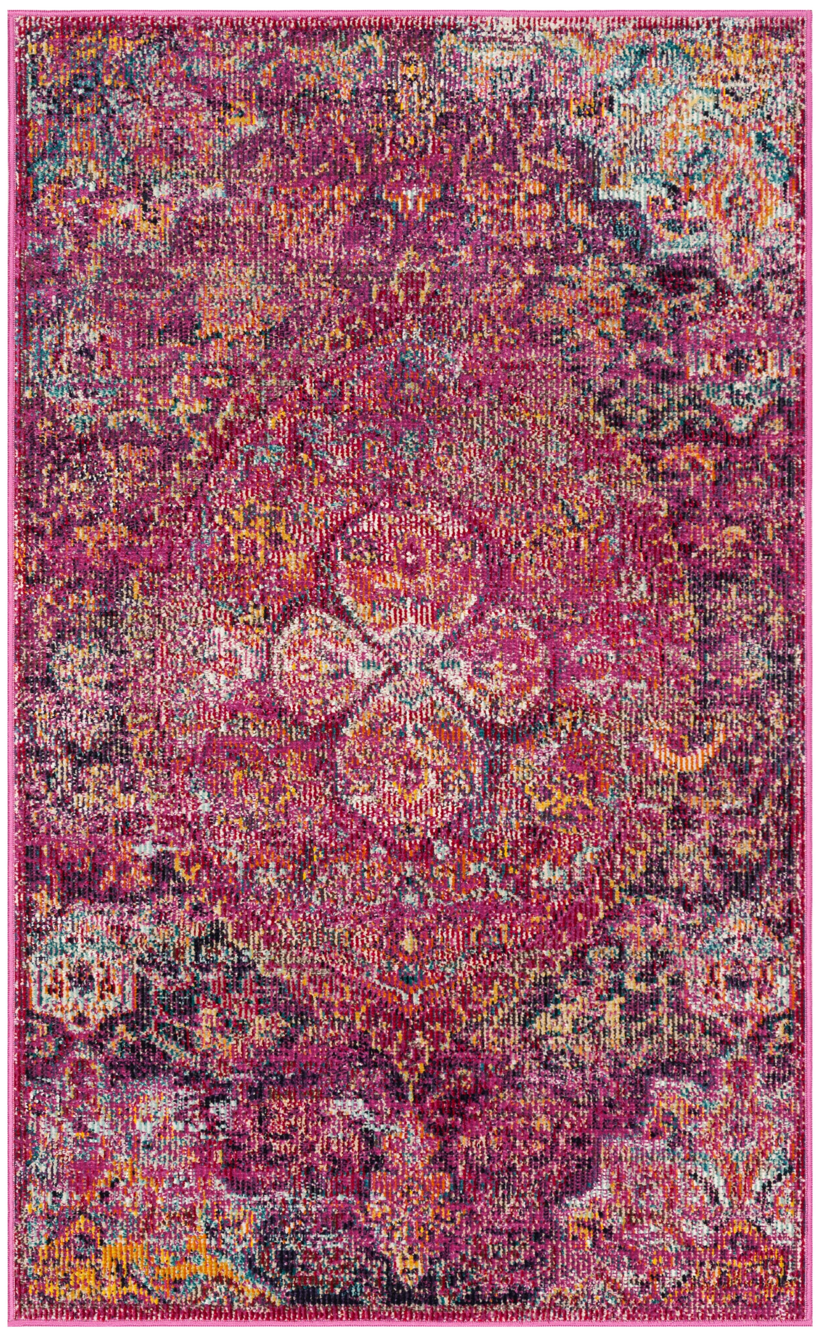 Reversible Fuchsia/Purple Synthetic 3' x 5' Area Rug