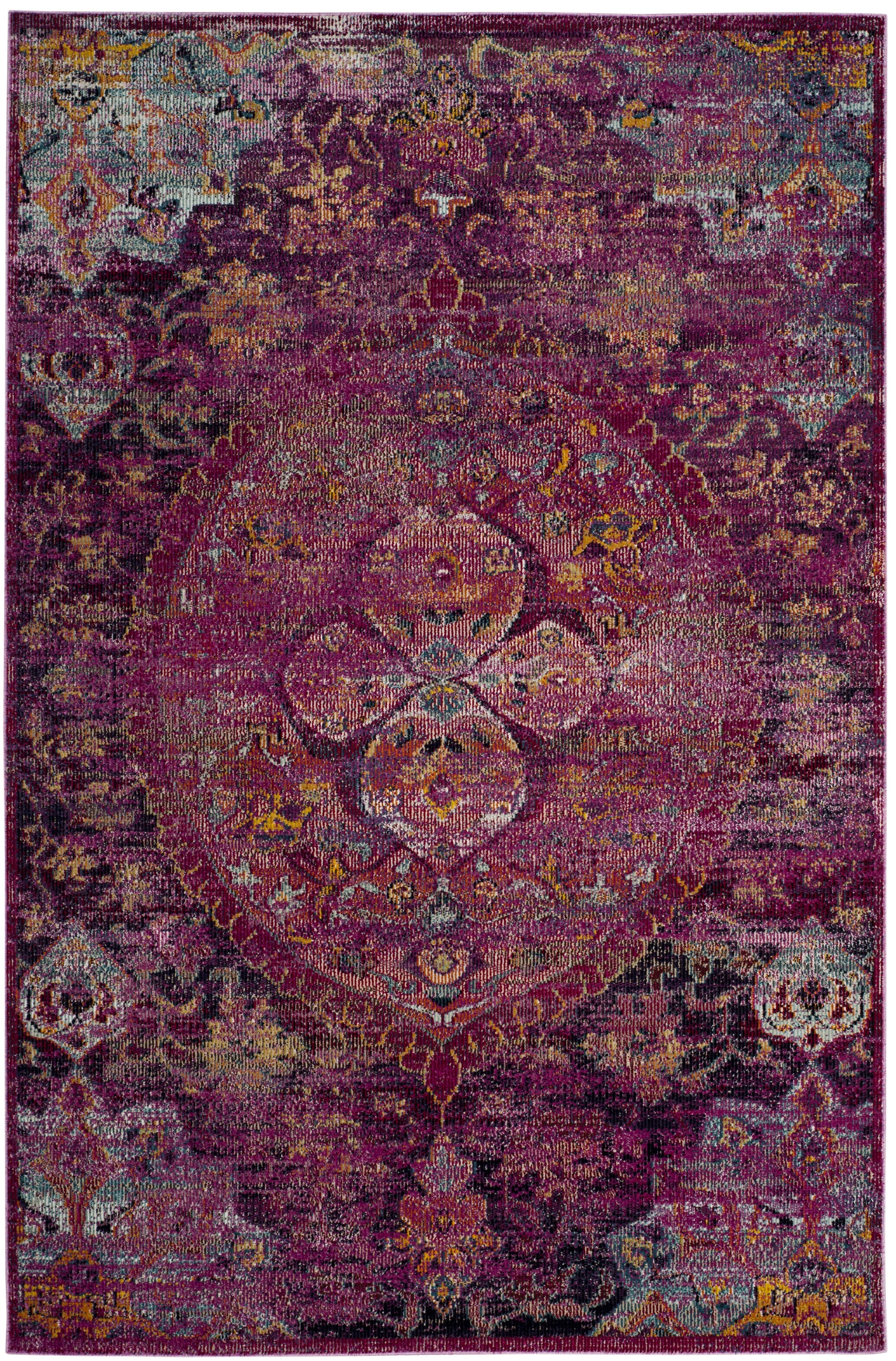 Reversible Multicolor Synthetic 4' x 6' Hand-Knotted Area Rug