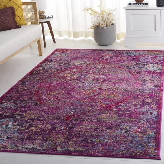 SAFAVIEH Crystal Charlene Oriental Area Rug, Fuchsia/Purple, 6'7" x 9'2"