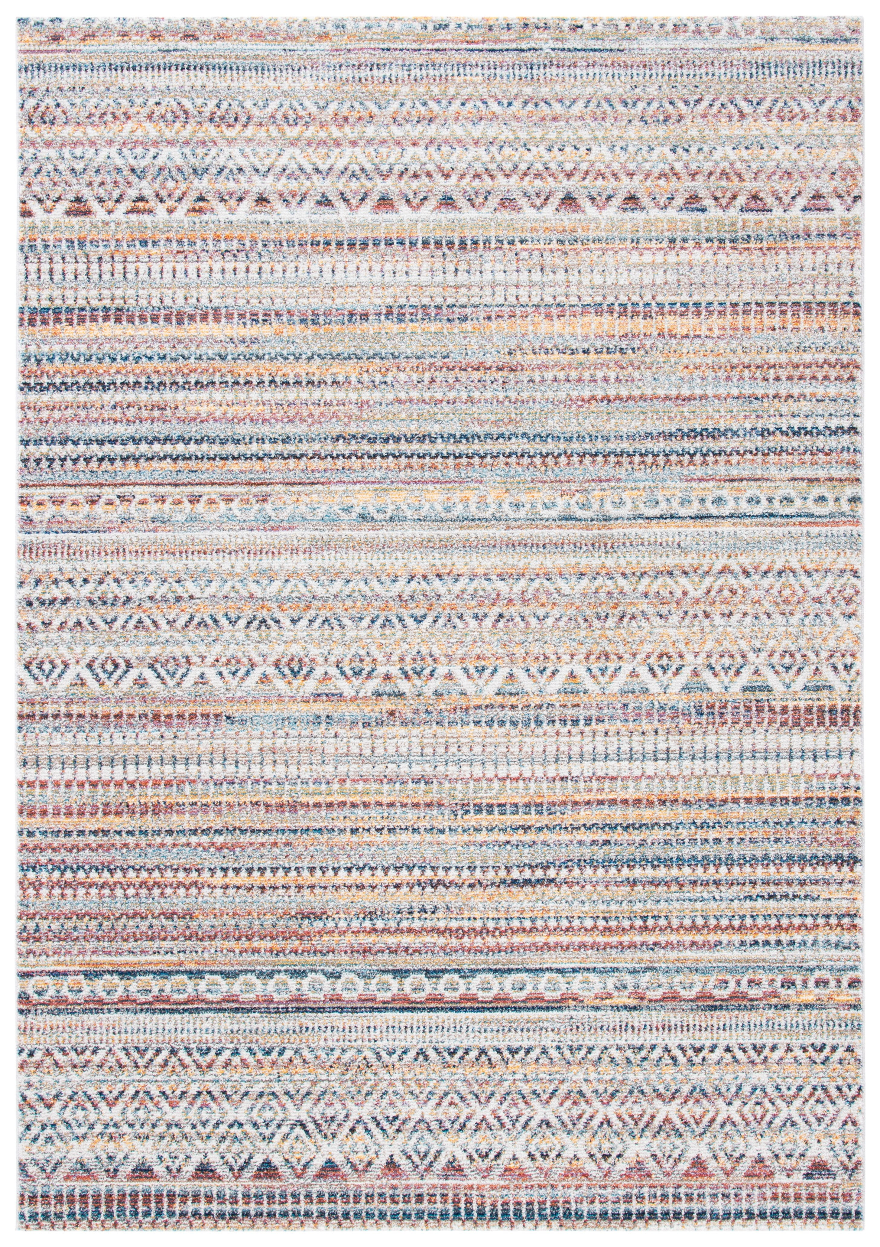 Rust and Gold Abstract Hand-Knotted Rectangular Area Rug