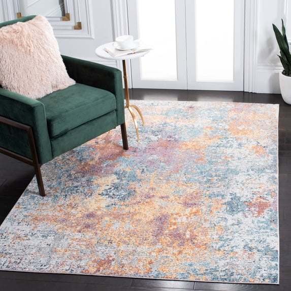 SAFAVIEH Crystal Corrine Abstract Area Rug, Gold/Blue, 4' x 5'7"