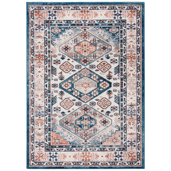 SAFAVIEH Crystal Dacre Abstract Area Rug, Ivory/Blue, 8' x 10'
