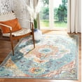 thumbnail image 1 of SAFAVIEH Crystal Debra Southwestern Area Rug, Teal/Orange, 6'7" x 9'2", 1 of 12