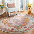 thumbnail image 1 of SAFAVIEH Crystal Debra Southwestern Area Rug, Light Blue/Fuchsia, 10' x 10' Round, 1 of 10
