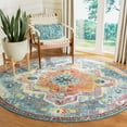 thumbnail image 1 of SAFAVIEH Crystal Debra Southwestern Area Rug, Teal/Orange, 4' x 4' Round, 1 of 10