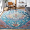 thumbnail image 1 of SAFAVIEH Crystal Debra Southwestern Area Rug, Teal/Rose, 12' x 12' Square, 1 of 9
