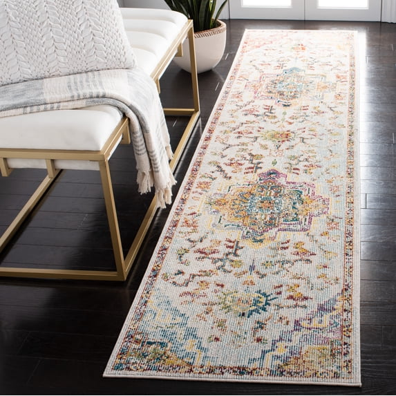 SAFAVIEH Crystal Debra Southwestern Runner Rug, Light Blue/Gray, 2'2" x 7'