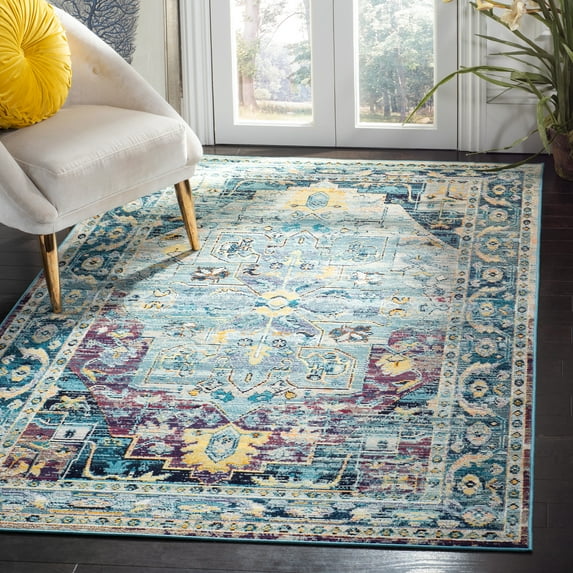 SAFAVIEH Crystal Jonette Oriental Area Rug, Teal/Purple, 4' x 6'