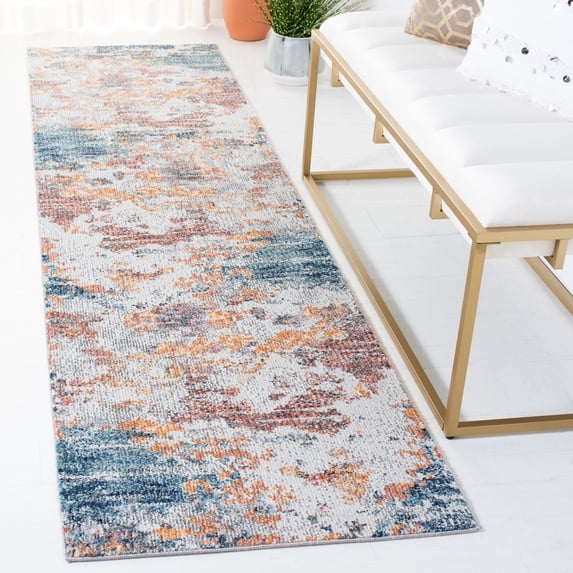 SAFAVIEH Crystal Montague Abstract Runner Rug, Gold/Blue, 2'4" x 9'