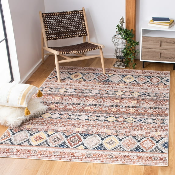SAFAVIEH Crystal Neasa Abstract Area Rug, Rust/Ivory, 4'5" x 6'5"