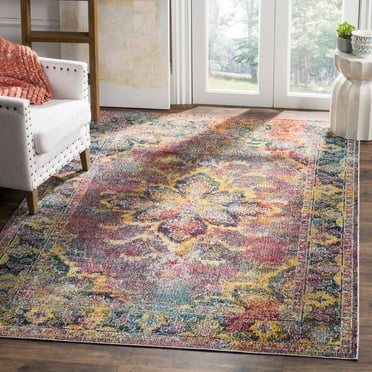 SAFAVIEH Crystal Odran Oriental Area Rug, Navy/Light Blue, 5' x 8'
