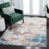 SAFAVIEH Crystal Raquel Abstract Area Rug, Ivory/Blue, 5' x 7'