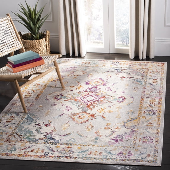 SAFAVIEH Crystal Rothesay Oriental Area Rug, Gray/Cream, 4' x 6'