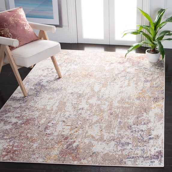 SAFAVIEH Crystal Zola Abstract Area Rug, Ivory/Beige, 6'7" x 6'7" Square