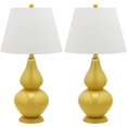 thumbnail image 1 of Safavieh 2-Piece Contemporary Table Lamp, Yellow with White Shades (2 Count), 1 of 8