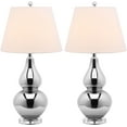 thumbnail image 1 of SAFAVIEH Cybil 26 in. Modern Glass Table Lamp with Off-White Cotton Shade, Set of 2, 1 of 10