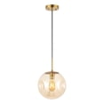 thumbnail image 1 of SAFAVIEH Cyril LED Amber Glass Pendant Light with Amber Shade, 1 of 8