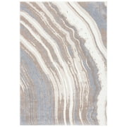 SAFAVIEH Cyrus Blanca Abstract Shag Area Rug, 5'5" x 7'6", Ivory/Grey