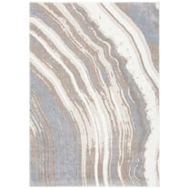 SAFAVIEH Cyrus Blanca Abstract Shag Area Rug, Ivory/Gray, 3' x 5'