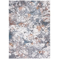 SAFAVIEH Cyrus Darian Abstract Shag Area Rug, Gray/Ivory, 5'5" x 7'6"