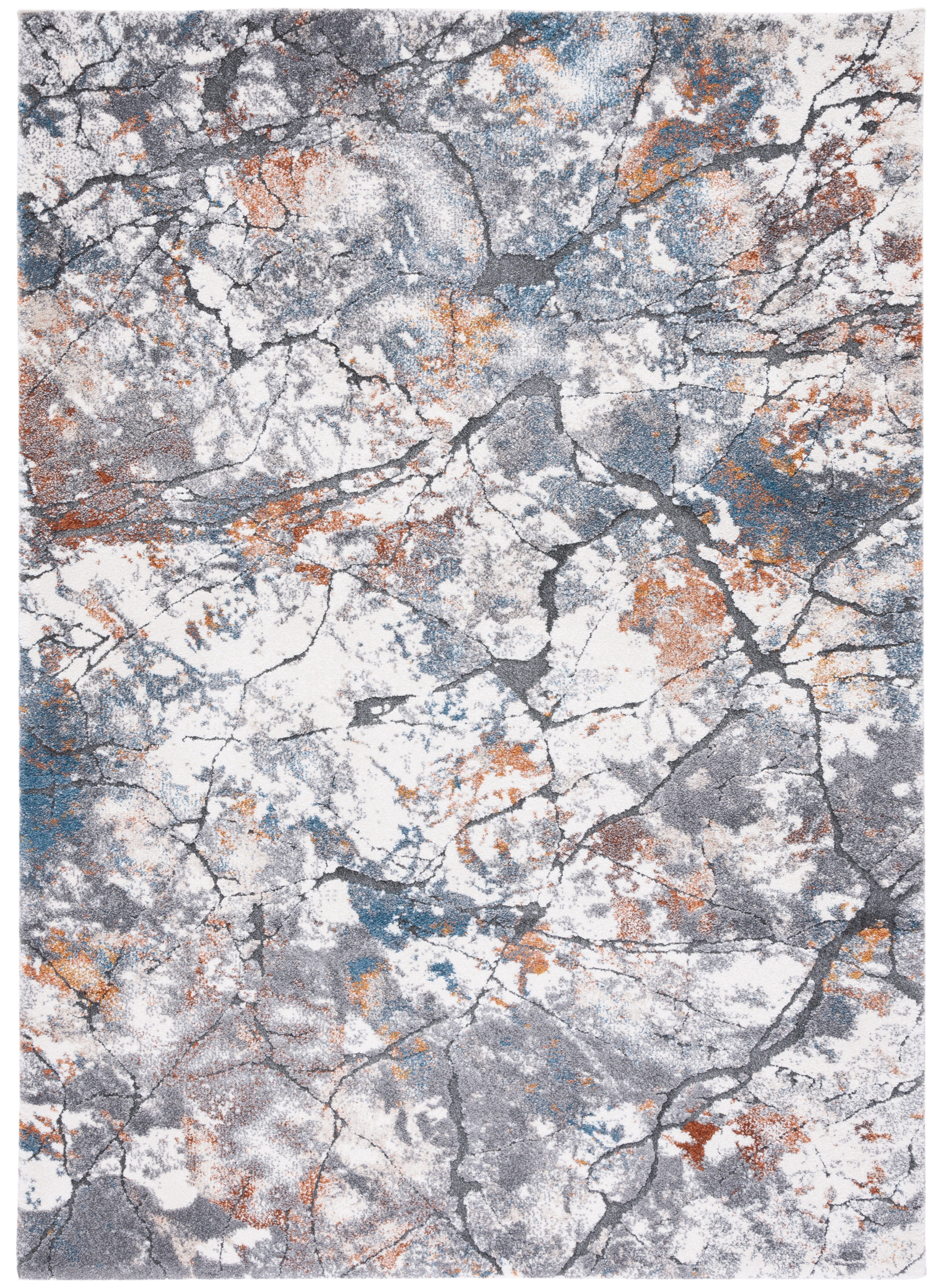 SAFAVIEH Cyrus Darian Abstract Shag Area Rug, Gray/Ivory, 6'7" x 9'2"