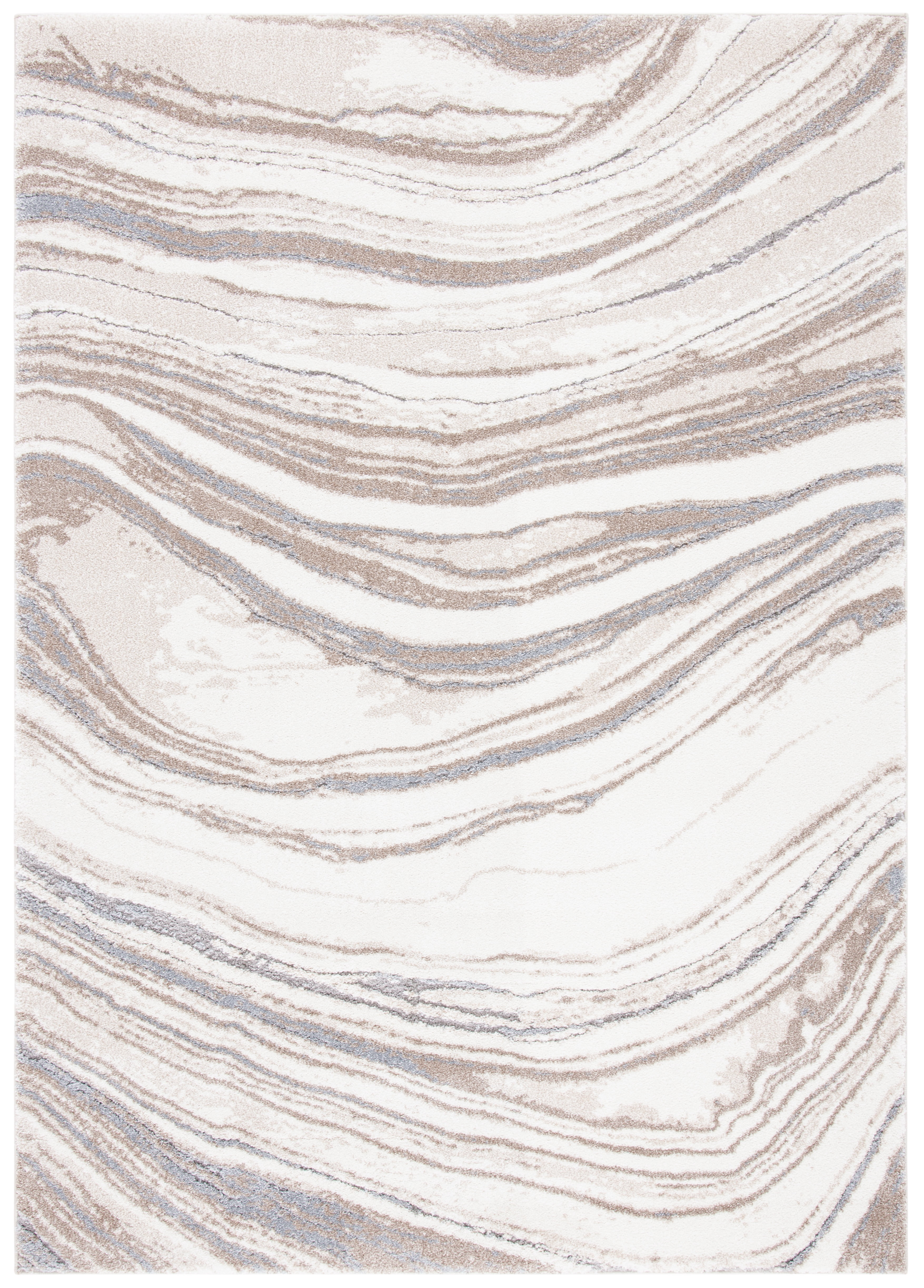 SAFAVIEH Cyrus Henderson Abstract Shag Area Rug, Ivory/Gray, 8' x 10'