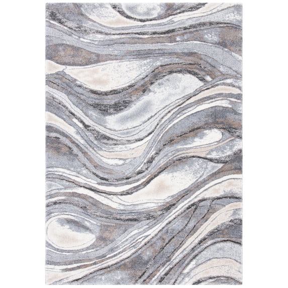 SAFAVIEH Cyrus Ifrit Abstract Shag Area Rug, Gray/Beige, 9' x 12'