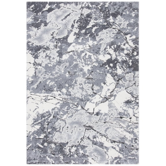 SAFAVIEH Cyrus Kaitlyn Abstract Shag Area Rug, Gray/Ivory, 5'5" x 7'6"