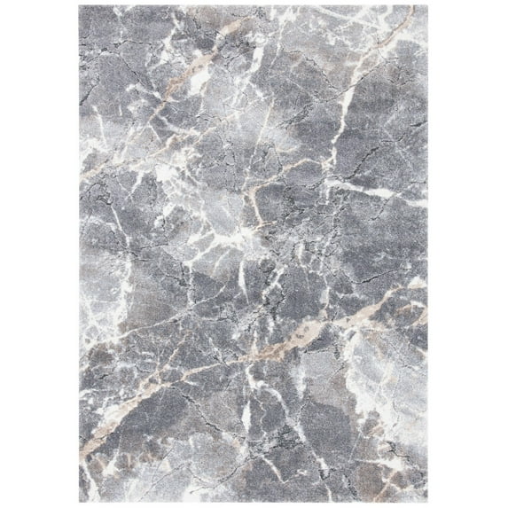 SAFAVIEH Cyrus Liadain Abstract Shag Area Rug, Grey/Beige, 6'7" x 9'2"