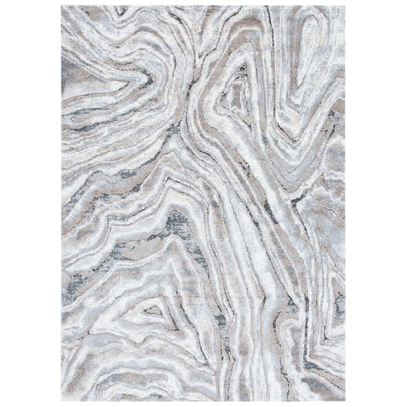 SAFAVIEH Cyrus Roman Abstract Shag Area Rug, Beige/Gray, 5'5" x 7'6"