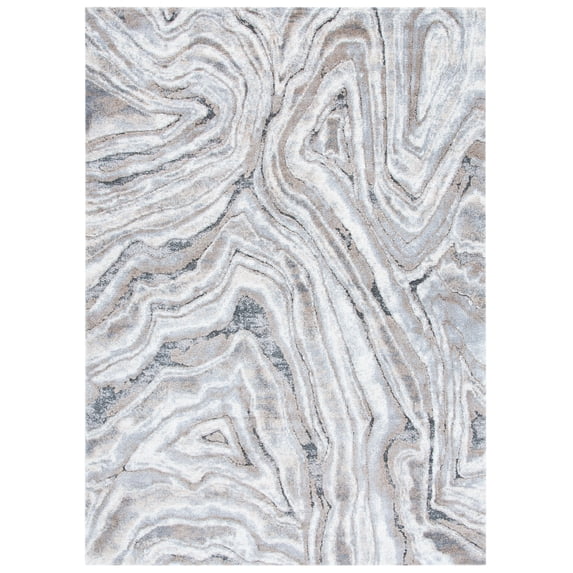 SAFAVIEH Cyrus Roman Abstract Shag Area Rug, Beige/Gray, 8' x 10'