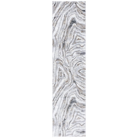 SAFAVIEH Cyrus Roman Abstract Shag Runner Rug, Beige/Gray, 2'2" x 9'