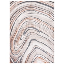 SAFAVIEH Cyrus Scarlett Abstract Shag Area Rug, Beige/Rust, 5'5" x 7'6"