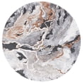 thumbnail image 1 of SAFAVIEH Cyrus Tendrils Abstract Shag Area Rug, Dark Gray/Orange, 6'7" x 6'7" Round, 1 of 12
