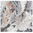 thumbnail image 1 of SAFAVIEH Cyrus Tendrils Abstract Shag Area Rug, Dark Gray/Orange, 6'7" x 6'7" Square, 1 of 12