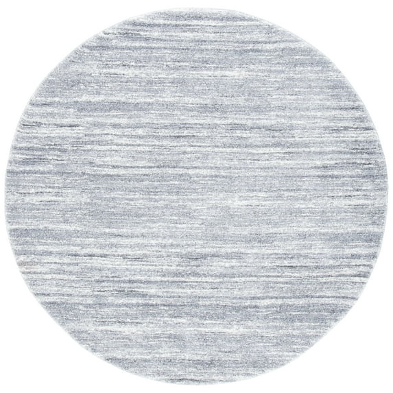 SAFAVIEH Cyrus Vinal Striped Shag Area Rug, Gray/Ivory, 6'7" x 6'7" Round