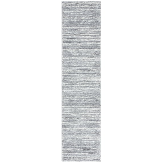 SAFAVIEH Cyrus Vinal Striped Shag Runner Rug, Gray/Ivory, 2'2" x 9'