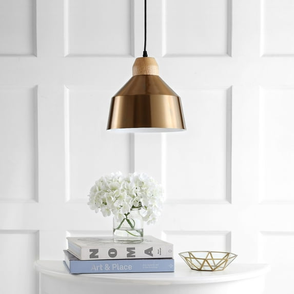 SAFAVIEH Dajana 10.25 in. Dia. Adjustable Modern Classic Pendant, Brass Gold