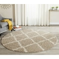 thumbnail image 1 of SAFAVIEH Daley Geometric Plush Shag Area Rug, Beige/Ivory, 6' x 6' Round, 1 of 8