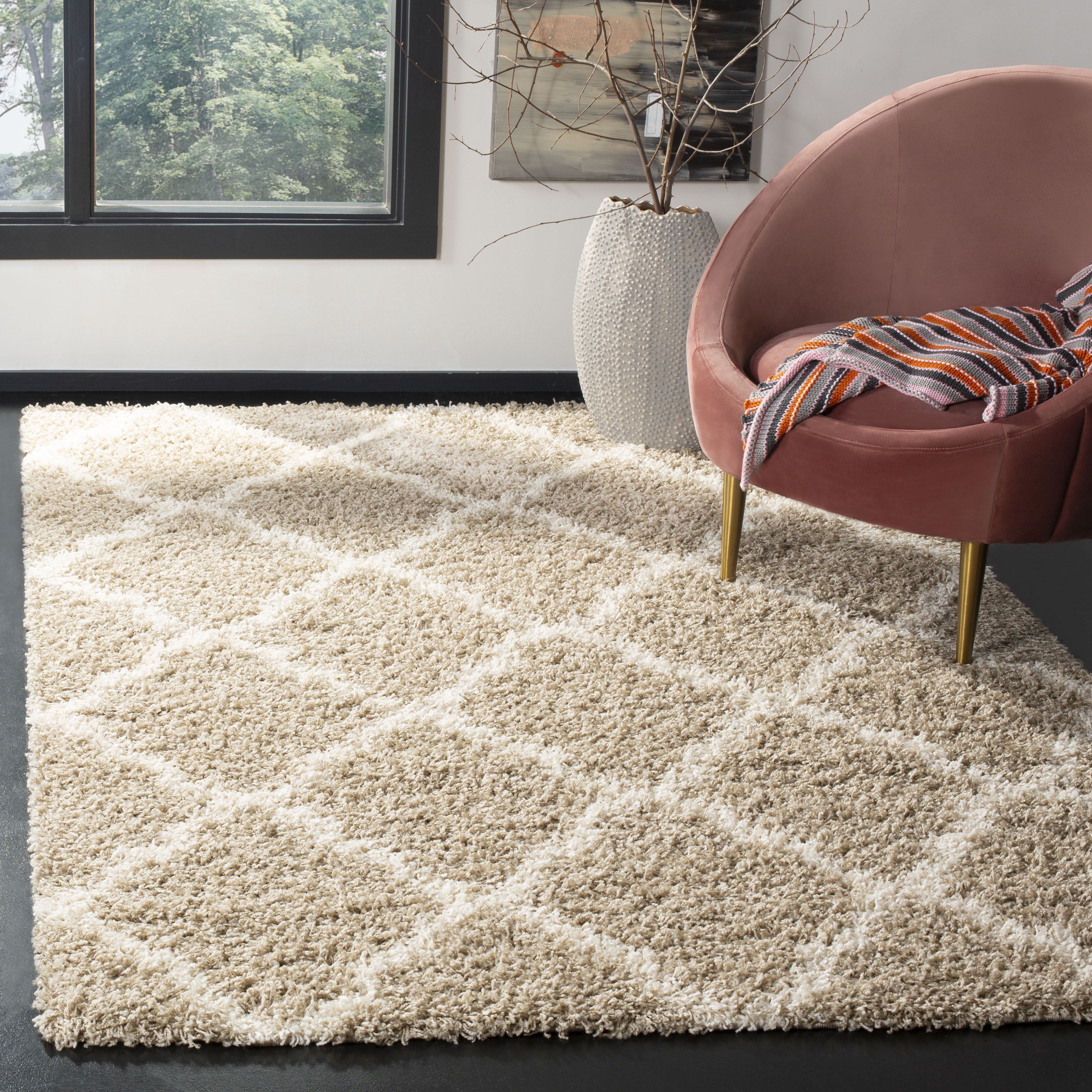 SAFAVIEH Daley Geometric Shag Area Rug, 86 x 12 - Walmart.com